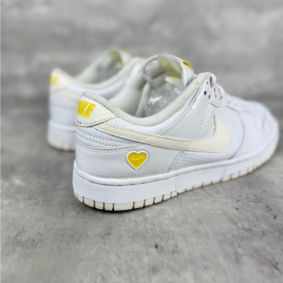 Limited Edition Nike Dunk Low “Yellow Heart” White/Yellow Women’s Sneakers - Picture 5 of 10